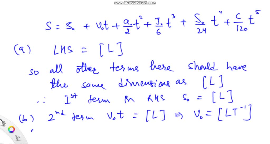 ⏩SOLVED:Consider The Equation S=s0+v0 T+a0 T^2 / 2+j0 T^3 / 6+S0 T^4 ...