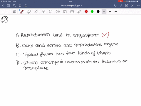 which-of-the-following-is-correct-about-flower-a-reproductive-unit-in-angiosperm-b-calyx-and-corolla