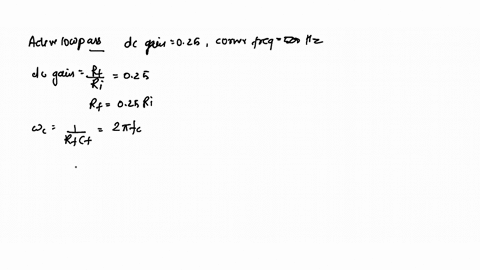 design-an-active-lowpass-filter-with-de-gain-of-025-and-a-corner-frequency-of-500-mathrmhz