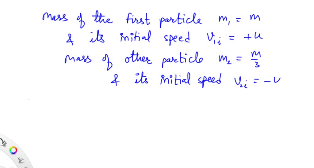 A particle of mass m moving along the x -axis with a velocity component ...