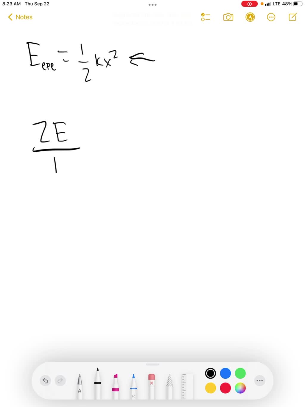 SOLVED(I) A spring has a spring constant k of 82.0 N / m . How much
