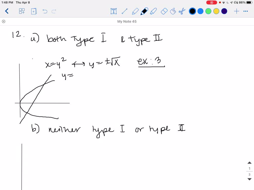 Draw an example of a region that is (a) both type I and type II (b ...