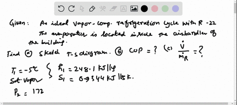a-refrigeration-unit-operates-on-the-ideal-vapor-compression-refrigeration-cycle-and-uses-refrigeran