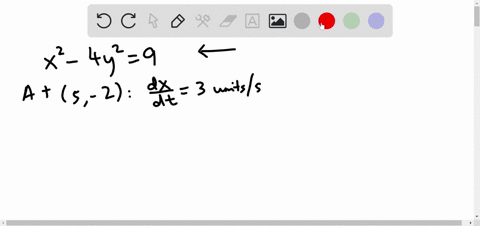 a-point-is-moving-along-the-graph-of-x2-4-y29-when-the-point-is-at-5-2-its-x-coordinate-is-increasin