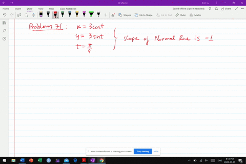 true-or-false-the-slope-of-the-normal-line-to-the-curve-x3-cos-t-y3-sin-t-at-tpi-4-is-1-justify-your