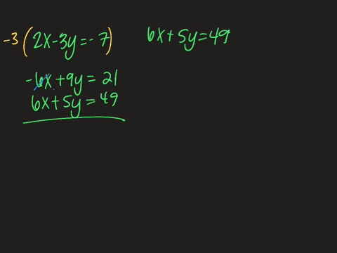 solve-each-system-of-equations-and-check-your-solution-leftbeginarrayl-2-x-3-y-7-6-x5-y49-endarrayri
