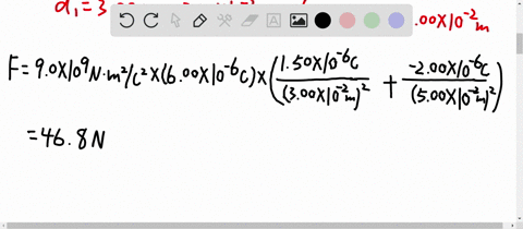 three-point-charges-lie-along-a-straight-line-as-shown-in-figure-mathrmp-238-where-q_1600-mu-mathrmc