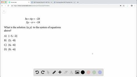 3-x4-y-23-2-y-x-19-what-is-the-solution-x-y-to-the-system-of-equations-above-a-5-2-b-3-8-c-4-6-d-9-6