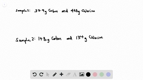 two-samples-of-carbon-tetrachloride-are-decomposed-into-their-constituent-elements-one-sample-produc