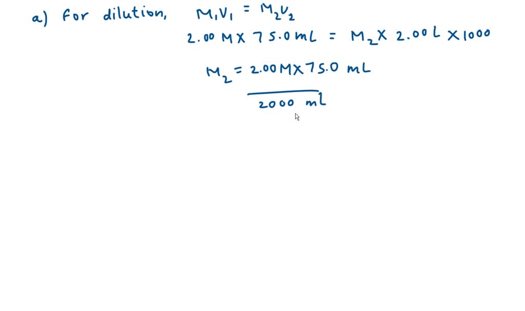 SOLVEDA student dilutes 75.0 mL of a 2.00 M solution of iron(III