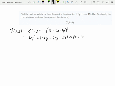 find-the-minimum-distance-from-the-point-to-the-plane-2-x3-yz12-hint-to-simplify-the-computations--2