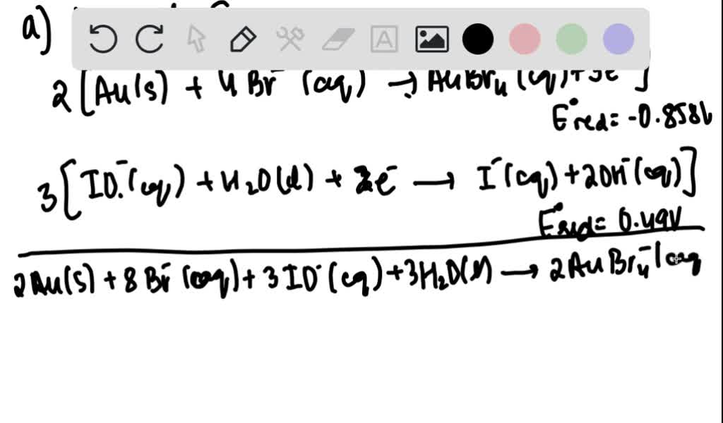 Given the following halfreactions and associated standard reduction