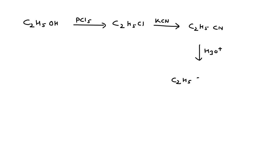 solved-the-end-product-of-the-reaction-c2-h5-oh-pcl5-c2-h5-cl-kcn-c2