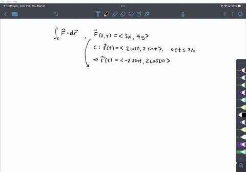 evaluate-int_c-mathbff-cdot-d-mathbfr-where-c-is-represented-by-mathbfrt-mathbffx-y3-x-mathbfi4-y-ma