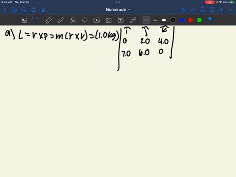 a-particle-of-mass-100-mathrmkg-is-moving-with-velocity-overrightarrowmathbfv70-hatmathbfi60-hatmath