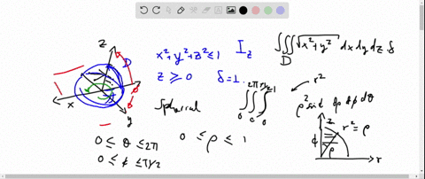 let-d-be-the-solid-hemisphere-x2y2z2-leq-1-z-geq-0-if-the-density-is-deltax-y-z1-express-the-moment-