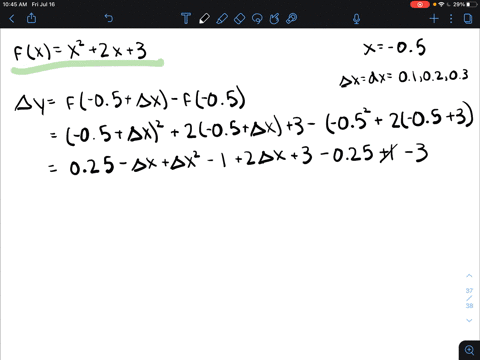 in-problems-25-28-a-find-delta-y-and-dy-for-the-function-fat-the-indicated-value-of-x-b-graph-delta-