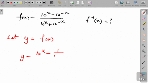if-a-function-f-is-bijective-such-that-fxfrac10x-10-x10x10-x-then-find-f-1x