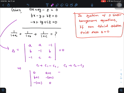 if-the-system-of-equations-beginaligned-a-xa-y-z0-b-x-yk0-xc-yc-z0-endaligned-where-a-b-c-neq-1-has-