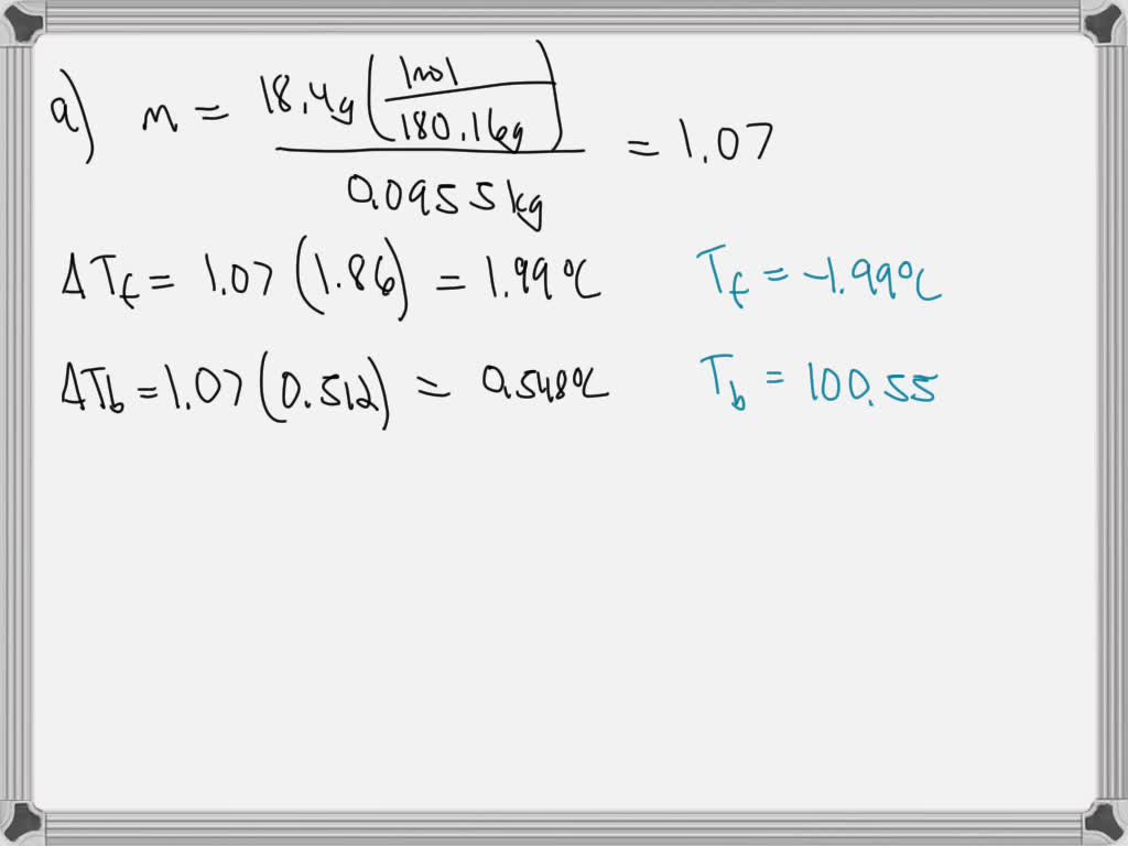 SOLVED:Calculate the freezing point and boiling point of each solution ...