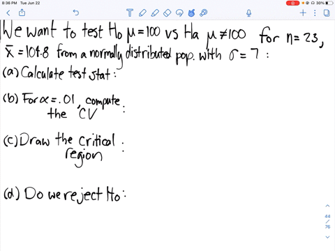 to-test-h_0-mu100-versus-h_1-mu-neq-100-a-random-sample-of-size-n23-is-obtained-from-a-population-th