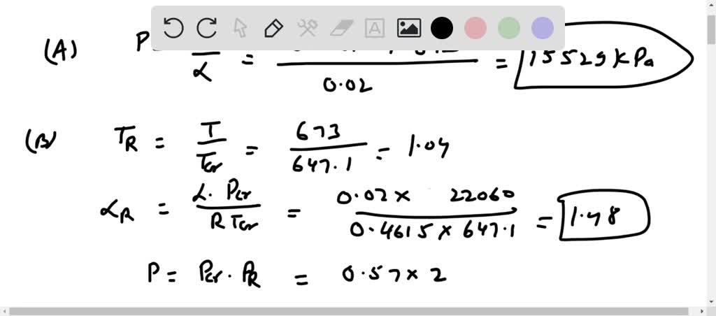 SOLVED: Determine Z and V for steam at 523.15 K(250^∘ C) and 1800 kPa ...