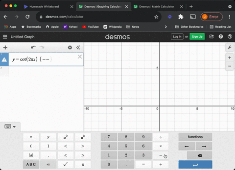 graph-the-functions-over-the-indicated-intervals-y-cot-2-pi-x-1-leq-x-leq-1