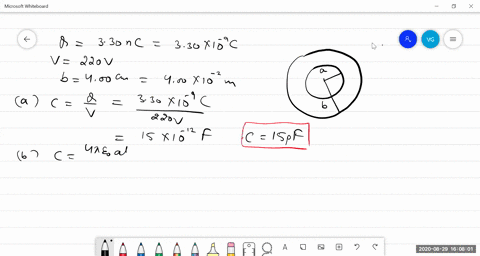 2413-a-spherical-capacitor-contains-a-charge-of-330-mathrmnc-when-connected-to-a-potential-differenc