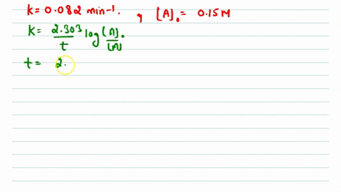 the-rate-constant-for-a-first-order-reaction-was-found-to-be-0082-min-1-if-initial-concentration-of-