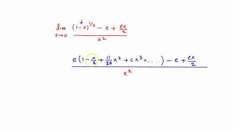 evaluate-lim-_x-rightarrow-0leftfrac1-x1-x-efrace-x2x2right