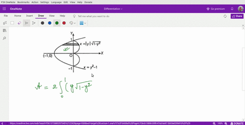 area-of-the-region-enclosed-between-the-curves-xy2-1-and-xy-sqrt1-y2-is-a-1-b-4-3-c-2-3-d-2