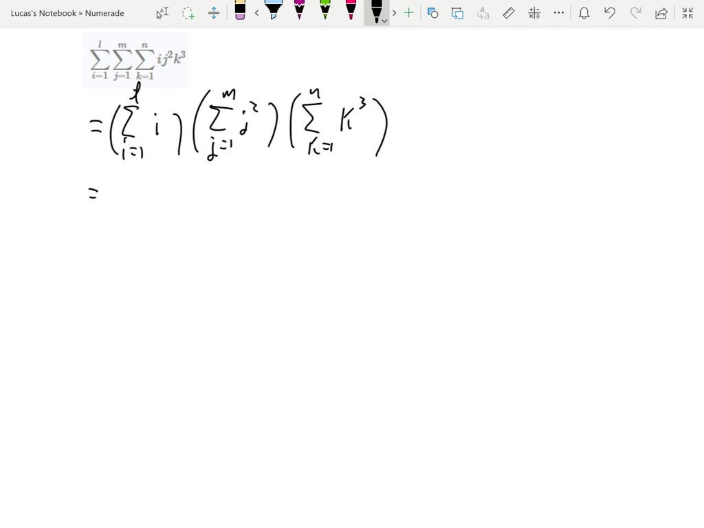 SOLVED:Evaluate each sum and product. ∑i=1^n ∑j=1^i j^2