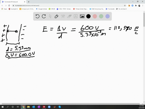 a-pair-of-oppositely-charged-parallel-plates-are-separated-by-533-mathrmmm-a-potential-difference-of