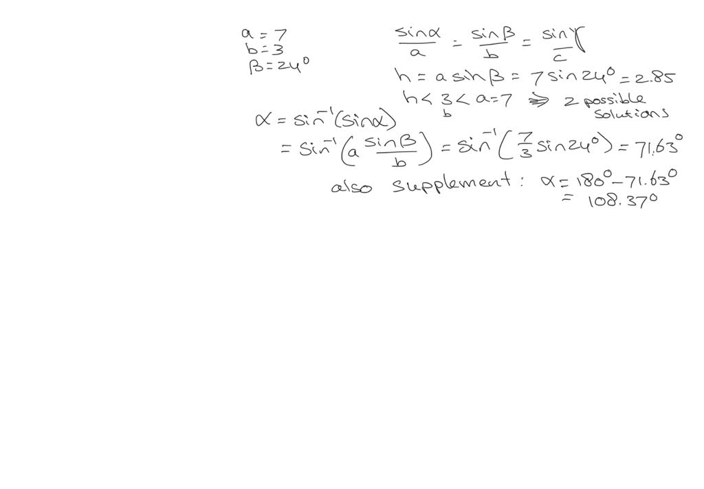 SOLVED:For The Following Exercises, Assume αis Opposite Side A, βis ...