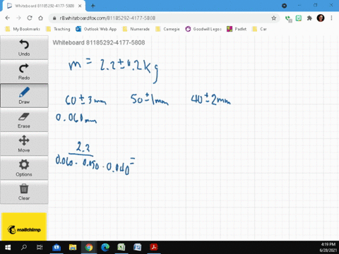 the-mass-of-a-rectangular-block-is-measured-to-be-22-mathrmkg-with-an-uncertainty-of-02-mathrmkg-the