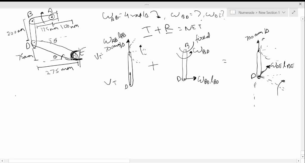 Solved P4. If bar AB has an angular velocity 6 rad/s