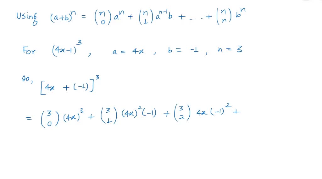 Expand Using Binomial Theorem