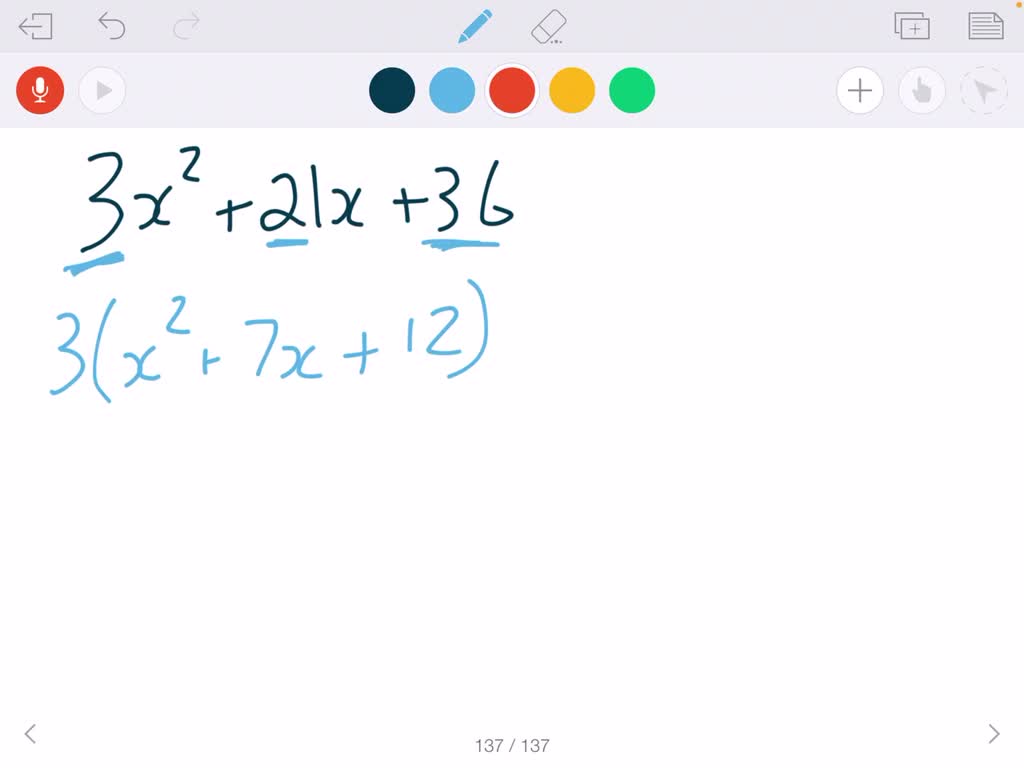 SOLVED Factor Completely 3 X 2 21 X 36