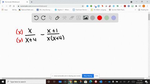 simplify-fracxx4-fracx1xx4