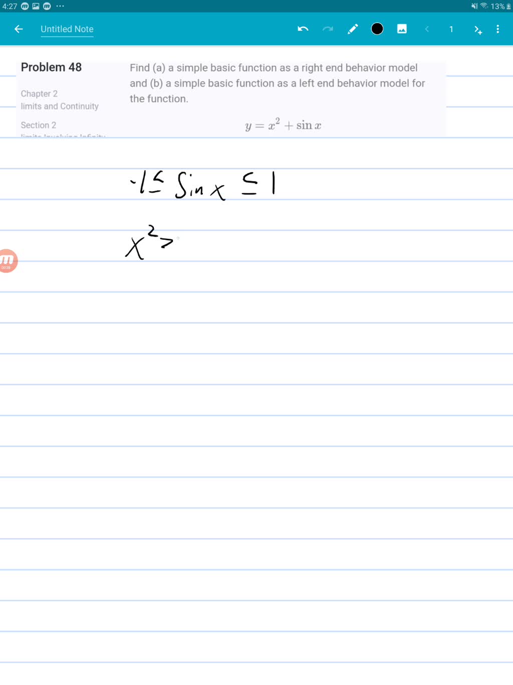 SOLVED:Find (a) a simple basic function as a right end behavior model ...
