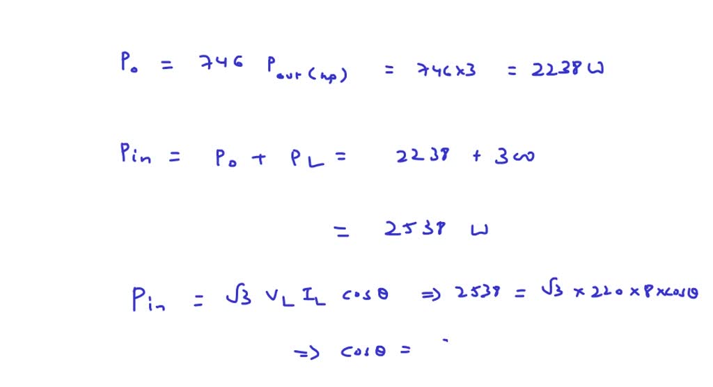 SOLVED A 220 V Rms Line To Line 60 Hz Three Phase Induction Motor Operates At 3500 Mathrm