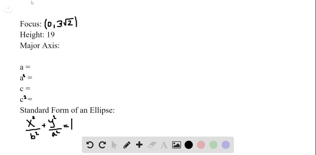 Solved write an equation of an ellipse in standard form with center at