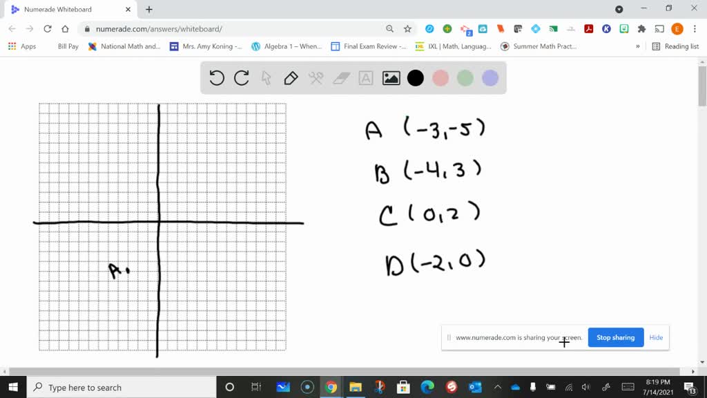 SOLVED:Plot The Points On A Rectangular Coordinate System. (-1,3),(0,2 ...