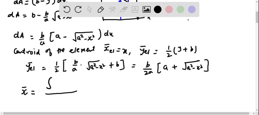 SOLVED:Determine by direct integration the centroid of the area shown.