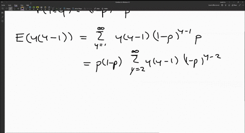 find-eyy-1-for-a-geometric-random-variable-y-by-finding-d2-d-q2leftsum_y1infty-qyright-use-this-resu