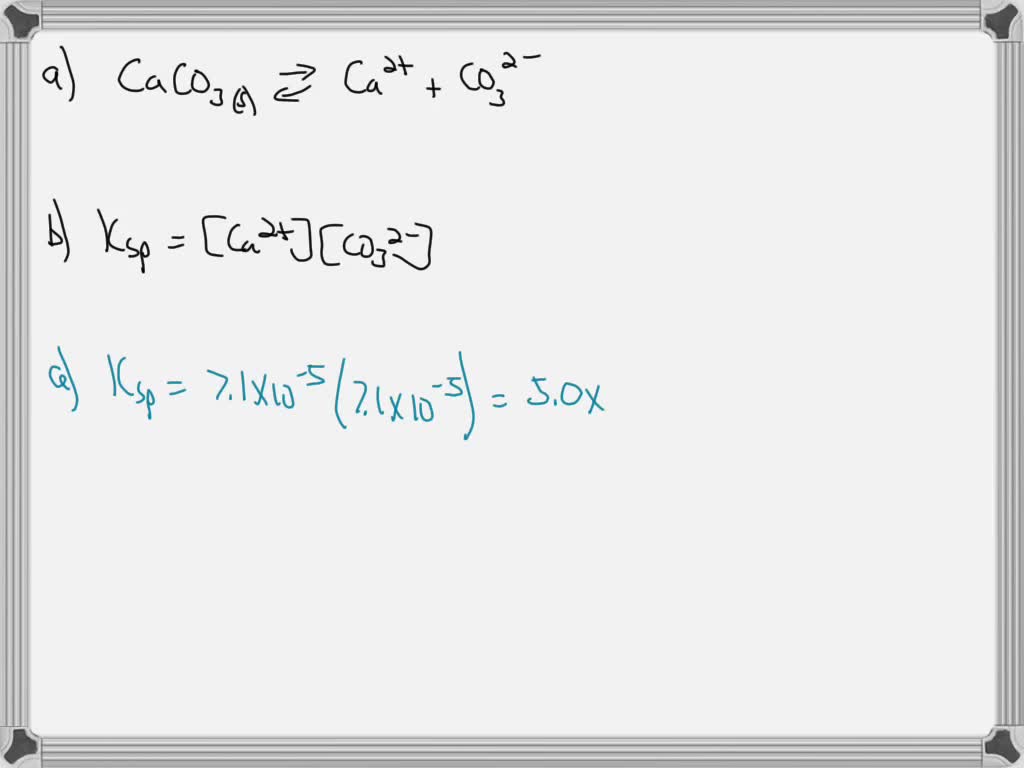 SOLVEDa. What is the numerical value of Ksp if the equilibrium mixture