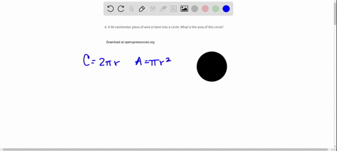 a-50-centimeter-piece-of-wire-in-bent-into-a-circle-what-is-the-area-of-this-circle