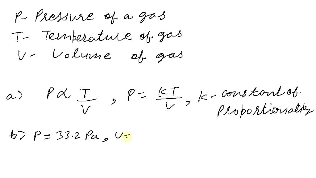 SOLVED:The pressure P (measured in kilopascals, kPa) for a particular ...