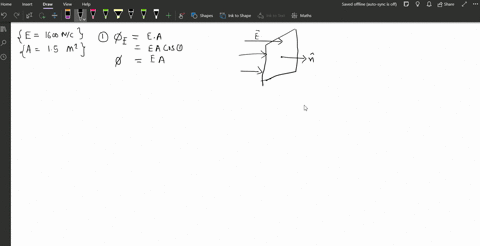 a-flat-surface-with-area-15-mathrmm2-is-in-a-uniform-1600-mathrmn-mathrmc-electric-field-find-the-el