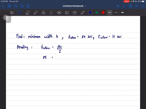 determine-the-minimum-width-of-the-beam-to-the-nearest-frac14-in-that-will-safely-support-the-loadin